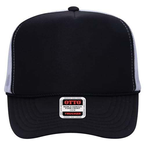 Image of OTTO Polyester Foam Front 5 Panel High Crown Mesh Back Trucker Hats in 97, Bulk, Wholesale