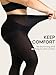 MANZI Women's Control Top Plus Size Tights for Women High Waist Opaque Pantyhose 2 Pairs Black X-Large