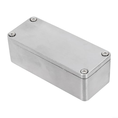 Yhenlovtt Scatola di recinzione in alluminio pressofuso per strumenti elettrici e progetti, classificazione IP54, finitura argento, multipla (1590A, 1590 A (92 come 1 m mm)