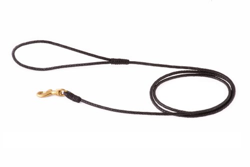Alvalley Braided Leather Dog Leashes with Snap Clip - Pet Leads for Dogs - Soft Hand-Crafted Leather Leash - Sizes for Small, Medium, & Large Dogs (Black, 123cm or 4ft - Thin)