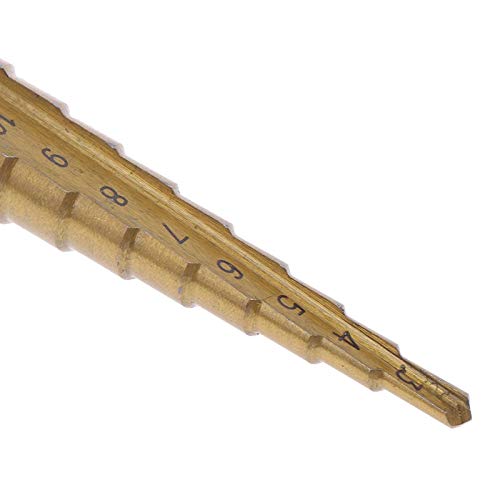 BATLAM Punte per Trapano a Gradino 3-12mm Punte per Trapano a Gradino rivestite Manico Esagonale Punta per Trapano Utensile Elettrico per Perforazione di Metalli