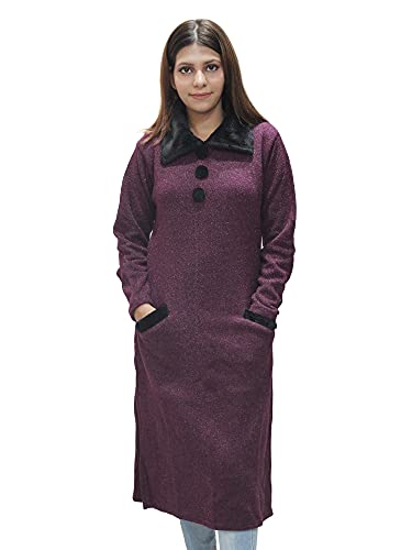 Image of Matelco Women's Wool Straight Kurti for Winters (Ad04Caz45 Black Parent).