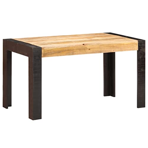 vidaXL Table de Salle à Manger Table de Cuisine Table à Dîner Table de Repas Meuble de Cuisine Maison Intérieur 140x70x76 cm Bois de Manguier Brut