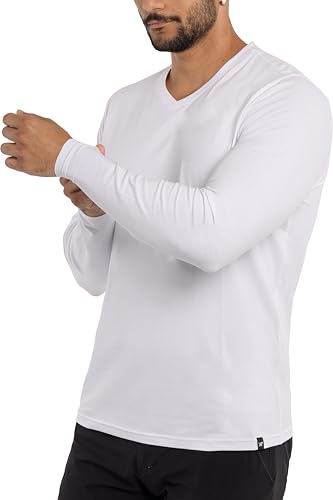 X RAY Men's V-Neck & Henley Long Sleeve T-Shirt, 95% Cotton Stretch Slim Fit Basic Shirt for Men4