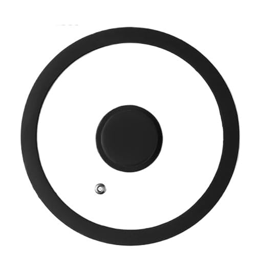 Tapa Sarten, Tapaderas Para Sartenes Tapa de olla vidrio templado silicona universal Visualización cocción Accesorios cocina al vapor(Black 20cm)