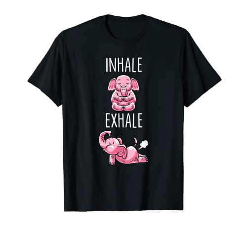 Inhale Exhale Elephant Pink Funny Exercise Yoga Lover Gift T-Shirt