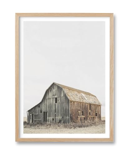 HesenDot Barn Farmhouse Framed Wall Art,12x16in Rustic Nature Canvas Print,Vintage