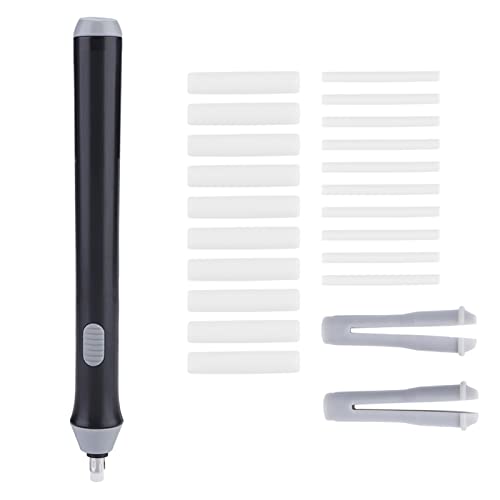 電動消しゴム 自動鉛筆消しゴム 取り換え用 充電式 きれいに消える かるけし 細消し 製図 絵画 スケッチ 文房具 (黒)