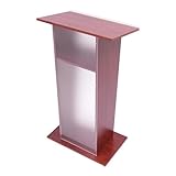 Purptarol Conference Presentation Stand with Wheels, Portable Presentation Standing with Frost Acrylic Front Panel,2 Storage Compartments and Book Stopper,Movable Desk for Classroom Church Office