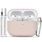 Ljusmicker for AirPods Pro 3 Case 2025 with Cleaner Kit,Soft Silicone Protective Cover for Apple AirPods Pro 3rd Generation Cases for Women Men,AirPod Pro 3 Case Accessories with Keychain-Milk Tea