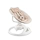 MoMi Babywippe PEARL für Babys bis 9 kg, 360° drehbarer Sitz, LED-Panel, Bluetooth, Fernbedienung, Batterie- oder Netzbetrieb, Netzteil mit USB-Kabel, 5-Punkt-Sicherheitsgurt, Bügel und Spielzeug
