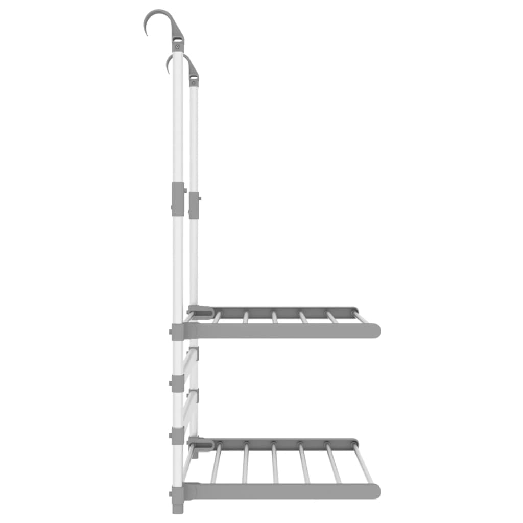 Wäschetrockner für Balkon 54x25x42 cm Aluminium, faltbar und ausziehbar, platzsparender Trockenständer für Bad, Wohnung, Keller, Camping, mit Türhaken, ideal für Kleidung Handtücher Socken