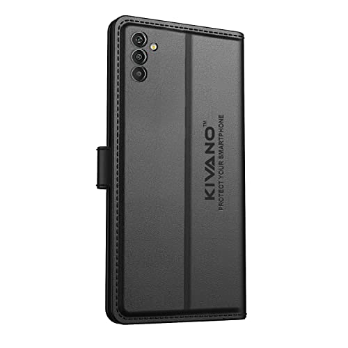 KIVANO-Samsung-Galaxy-M13-4G-Professional-Series-Wallet-Case-Luxurious-Design-Premium-PU-Leather-Flip-Case-Back-Cover-Black