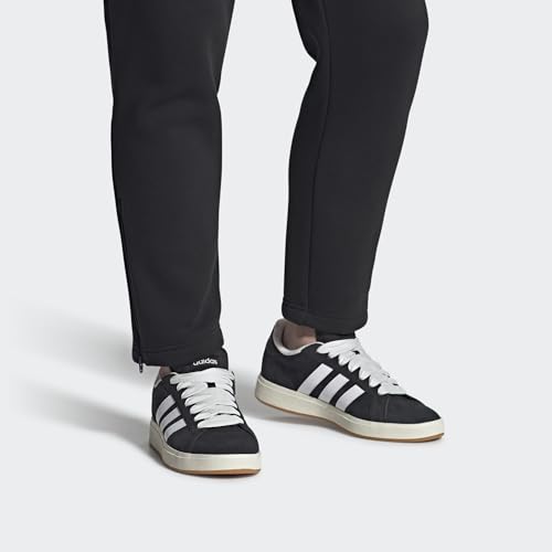 adidas Men's Grand Court Base 00s Shoes, Core Black/Cloud White/Gum, 9 UK