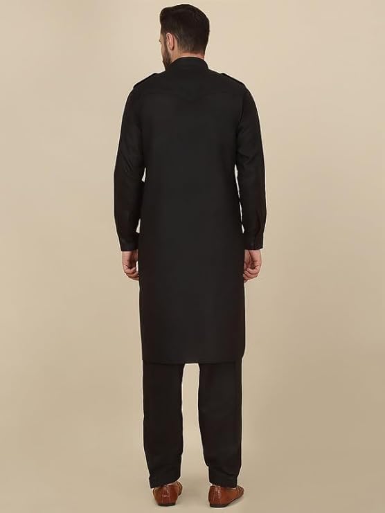 Cotton Pathani Kurta With Drawstring Salwar Set For Men | Long Sleeve Traditional Kurta Pajama | Styling OutFit Look2