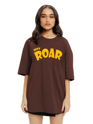 Image of LEOTUDE Cottonblend Oversized Half Sleeve Colorful Printed Combo T-Shirts for Women (Pack of 2)