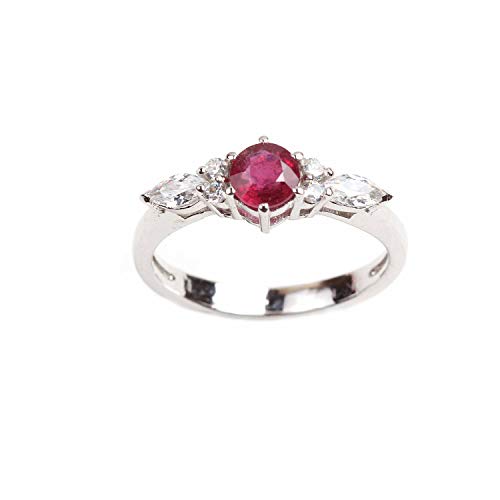 Bague en argent avec rubis mort et topaze blanche pour votre quotidien