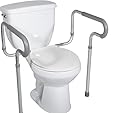 HEALTHLINE Toilet Safety Frame, Bathroom Safety Rail with Toilet Seat Assist Handrail Grab Bar, Medical Supply for Elderly, Adjustable Legs and Arm