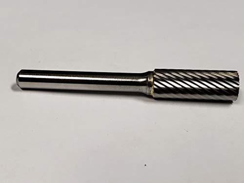 Fresa de Carburo Single Cut SA-3L 3/8 x 1 pulg en vástago 1/4 pulg miniatura 5