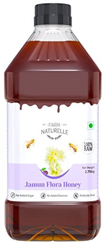 Image of Farm Naturelle Jamun Flower Wild Forest Honey 2.75kg |100% Pure Honey| Raw & Unfiltered|Unprocessed|Lab Tested Honey In Pet Bottle