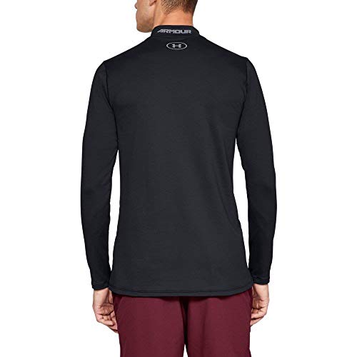 Under Armour Men's ColdGear Armour Compression Mock Long-Sleeve T-Shirt , Black (001)/Steel , Large