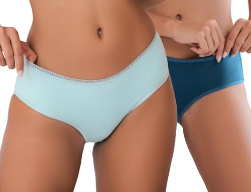 Image of EL ELGANTEWomen's Seamless Mid Waist Hipster Panty Combo in Super Soft Cotton Blend | Hipster Panty | Pack of 2 | Multicolor