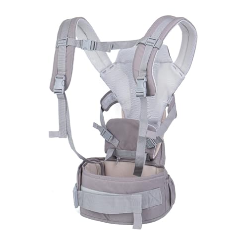 Bolsa canguru ergonômico bebê cinza mamãe 12 posições 3 em 1