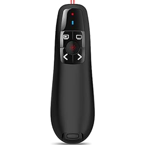 Zoxkoy Wireless PowerPoint Remote Presentation Clicker: Presenter Pointer for Classroom Teacher – USB Slide Advancer Compatible MacBook Computer