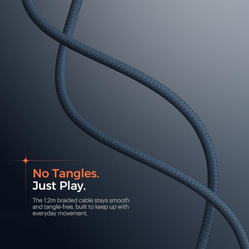 Image of Noise Chord 200 Type-C Wired Earphones | 13mm Driver | in-Line Mic with Voice Assistant | Magnetic Snap-Fit Earbuds | Tangle-Free Cable | Multifunctional Controls - Midnight Blue