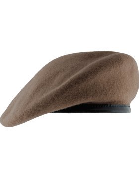 Unlined Beret with Leather Sweatband (7 1/8, Ranger Tan)