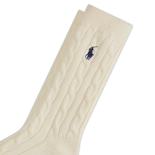Polo Ralph Lauren Women Cable Solid Color Crew Socks-1 Pair-Sustainable Cotton Comfort2