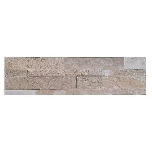 Selbstklebende Natursteinriemchen - Naturstein Verblender Riemchen - Wandpaneel - 60 x 15 cm - Autumn Sand Cream - KN15
