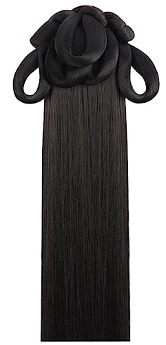 Peluca Antigua China For Mujer, Pelucas Hanfu, Tocado, Accesorio De Baile For Fotografía, Pelucas Negras For Mujer, Moño De Pelo Integrado (Color : Hair band type I)