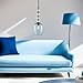 Ornamenta Modern Glass Lighting Fixture – Handmade Blue and Clear Blown Glass Pendant Light, Unique Hanging Light for Living Room, Dining Room, and Kitchen Island Lights – Ceiling Light for Home Décor