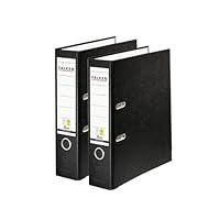Original Falken 2er Pack PP-Color Ordner. Made in Germany. 8 cm breit DIN A4 Schwarz Vegan Kunststoff-Ordner Ringordner Aktenordner Briefordner Büroordner Plastikordner Schlitzordner