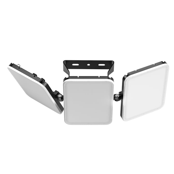 SOLLA 300W 2026 Plus New Upgraded LED Flood Light Outdoor, 30000LM 6000K Daylight White Stadium Lights, IP65 Waterproof, 3 Heads Adjustable Outdoor Floodlight for Yards,Driveway, Garage- Black
