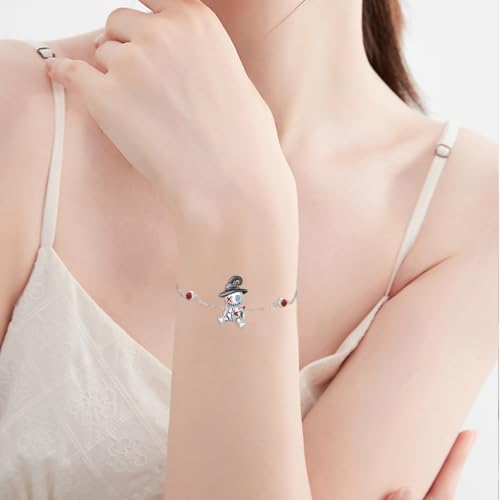 Voodoo Doll Bracelet 925 Sterling Silver Gothic Adjustable Bracelet Voodoo Doll Jewelry for Her Women Halloween Christmas Anniversary Birthday3