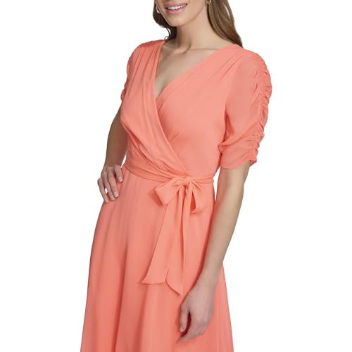 Image of DKNY Women's 3 /4 Sleeve Faux Wrap Dress