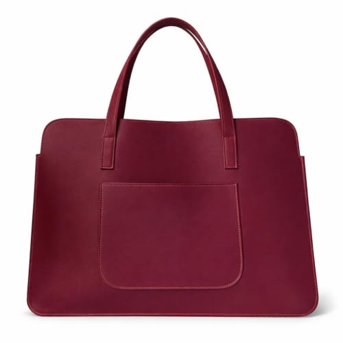 Bolsa Executiva Feminina para Notebook 42cm Couro Sintético Trabalho(Vermelho Bordô)