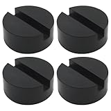 AXGSRV 4PCS Jack Stand Pads Adapter Set, 3 Ton Universal Rubber Slotted Frame Rail Pinch Weld Protector for Car Jack Stands, Black Rubber Pads for Vehicle Maintenance