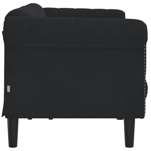 Festnight 3-Sitzer Sofa Couch 3er Couch Samt Schwarz 203 x 77 x 74 cm Modern Wohnzimmer – Bild 7