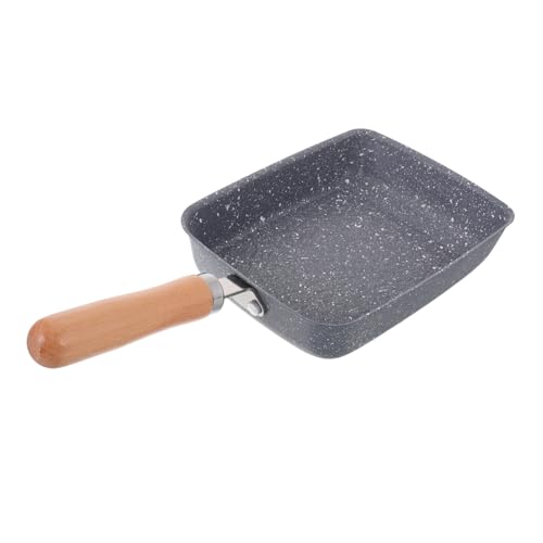 ULTECHNOVO Sartén Cuadrada Antiadherente Mango de Madera Sartén Multifuncional para Tortilla Tamagoyaki Compatible con Cocinas de Inducción Gas y Eléctricas