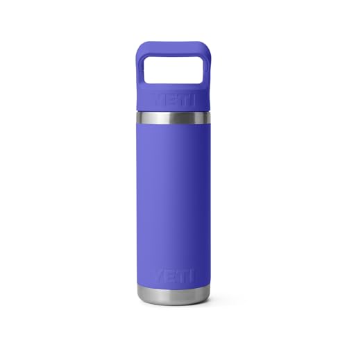 Image of YETI Rambler 18 oz Bottle, Vacuum Insulated, Stainless Steel with Straw Cap, Ultramarine Violet