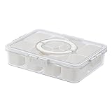 Milageto Unterteilter Lebensmittelbehälter, Servierplatte, Snack-Organizer, Gewürz-Organizer, Gewürzbox für den Küchenschrank, Unterhaltung zu Hause, 8 Gitter