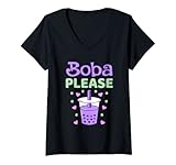 Photo Gallery donna grafica per tè kawaii boba please bubble maglietta con collo a v Photo Gallery donna grafica per tè kawaii boba please bubble maglietta con collo a v