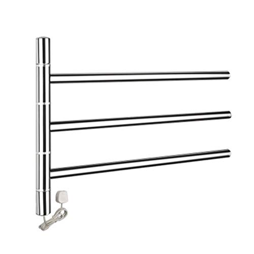 ZQFIDFYR Towel Warmer/Electric Heated Towel Rack, Electric 304 Stainless Steel Towel Warmer Radiator with 10 Heated Bars, Bathroom Space Saving Wall-Mounted Heated Towel Rail (Plug in)