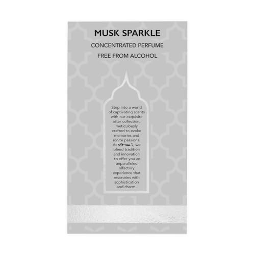 Image of Ossa Musk Sparkle Concentrated Perfume 6ml | Alcohol Free Roll On Attar For Men And Women | Premium Long Lasting Unisex Fragrance With Bergamot, Jasmine & Vetiver | Comprehensive All-Day Scent