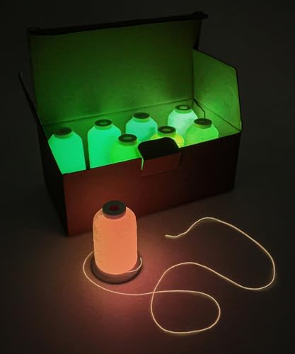 Hilo luminoso glow in the dark 8 colores 500M 30WT miniatura 2