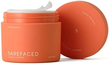 Barefaced Toning and Exfoliating Pads | Glycolic and Salicylic Acid Face Wipes for Blemishes, Dark Spots, and Uneven Texture | Daily Resurfacing Peels for Clear, Glowing Skin (60 Pads)