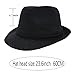 Classic Fedora Panama Hat, Short Brim, Summer Beach Style, Unisex (US, Numeric, 7 3/8, 7 1/2, Black)